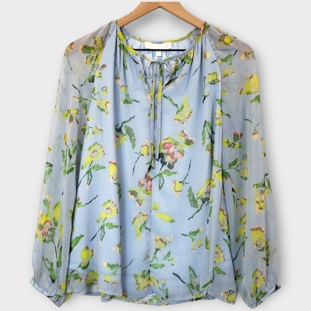 Adyson Parker Floral Sheer Long Sleeve Top